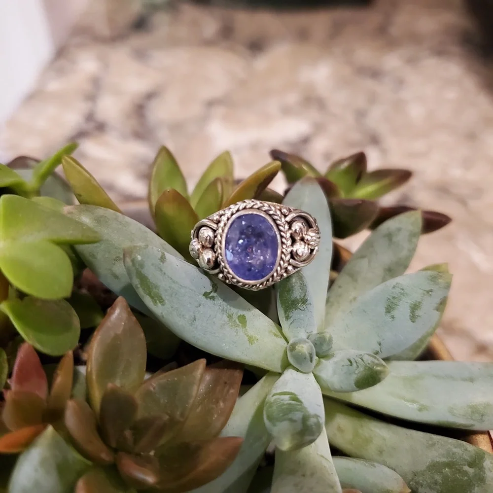 Artisan Rough Cut Tanzanite In SS Ring Sz 8 (NWOT) New Without Tags - Picture 7 of 16